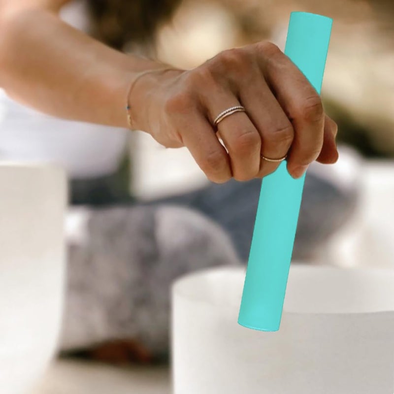 UPCEED Singing Bowl Mallet Hollow Acrylic Silicone Rubber Striker Mallet for Playing Quartz Crystal Singing Bowls with Bundle Pocket(Blue) - Image 1